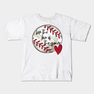For the Love of the Game Baseball Heart Design Kids T-Shirt